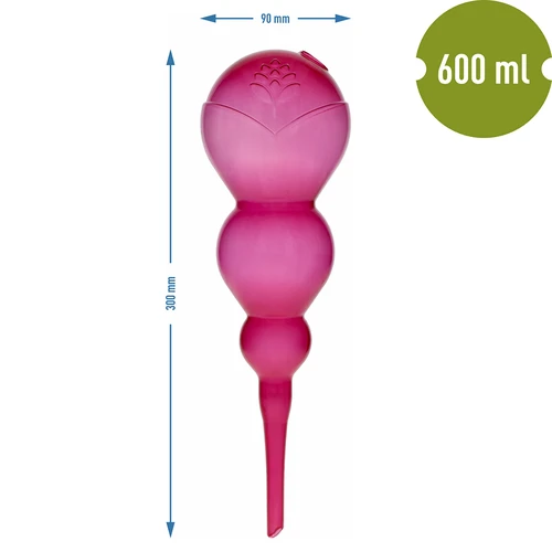 Trigubas (trijų kamerų) laistymo kamuolys, skaidrus rožinis, 600 ml - 5