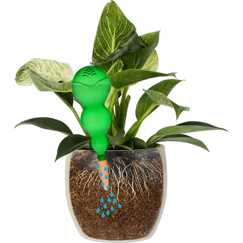 Trigubas (trijų kamerų) laistymo rutulys, skaidriai žalias, su keraminiu smaigu, 600 ml - 3