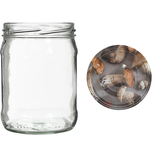 Twist-off 500 ml stiklainis su spalvotu dangteliu fi82/6 - 6 vnt. - 8