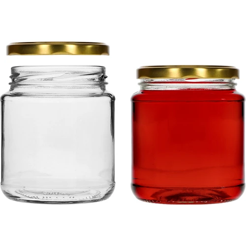Twist-off stiklainis, grubasek 580 ml su auksiniu dangteliu fi82/6, 6 vnt. - 3