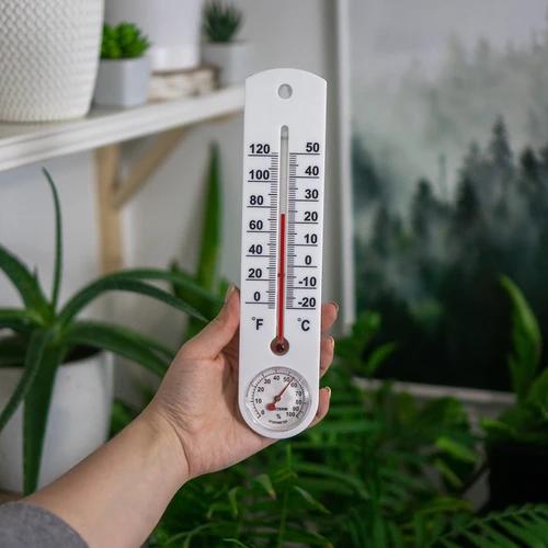 Universalus baltas termometras su higrometru (-20°C iki +50°C) 25 cm - 3