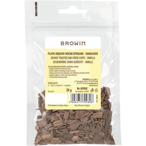 Vanilinės ąžuolo plokštelės, stipriai skrudintos, 20 g - 2