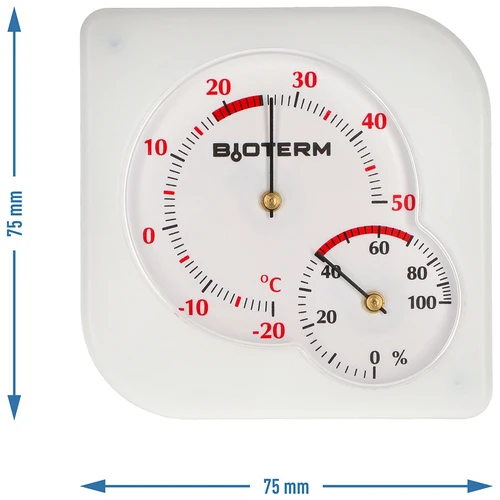 Vidaus bimetalinis termometras su higrometru (nuo -20 iki +50 °C), baltas - 4