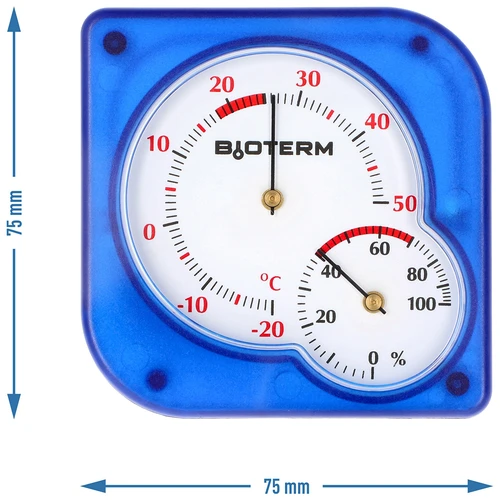 Vidaus bimetalinis termometras su higrometru (nuo -20 iki +50 °C), mėlynas - 4