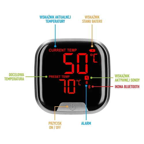 Virtuvinis termometras su Bluetooth, 2 zondai - 7