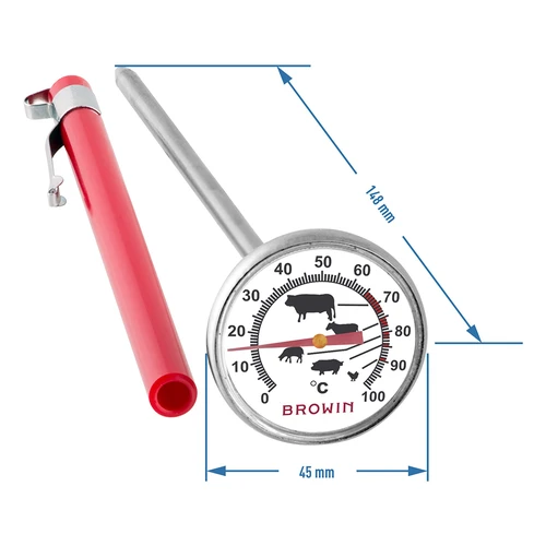 Virtuvinis termometras su grafika (nuo 0°C iki +100°C) 12,5 cm - 2