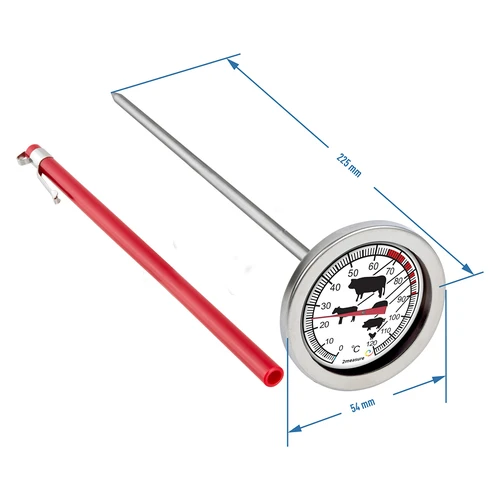 Virtuvinis termometras su grafika (nuo 0 °C iki +120 °C) 21,0 cm - 2