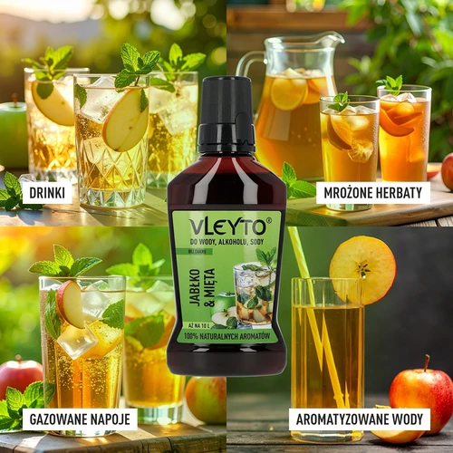 VLEYTO Mėta & Obuolys – skonio esencija su natūraliais aromatais, 250 ml - 7