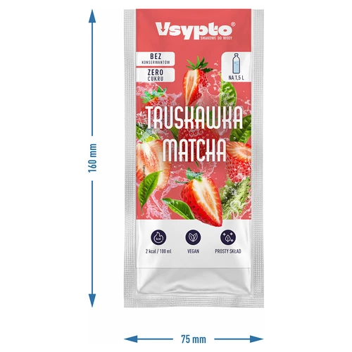 Vsypto, braškių ir Matcha skonio, 9 g - 4