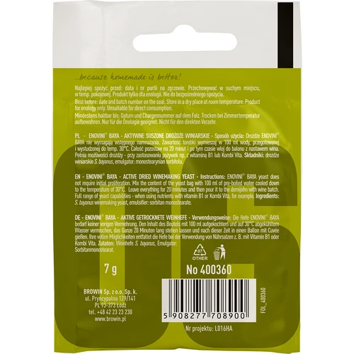 Vyno mielės Enovini® BAYA, 7 g - 2