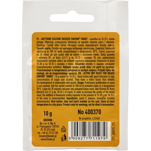 Vyno mielės Enovini® HONEY, 10 g - 2