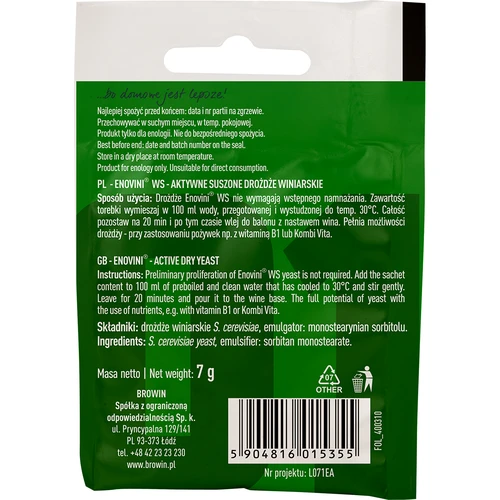 Vyno mielės Enovini® WS, 7 g - 2