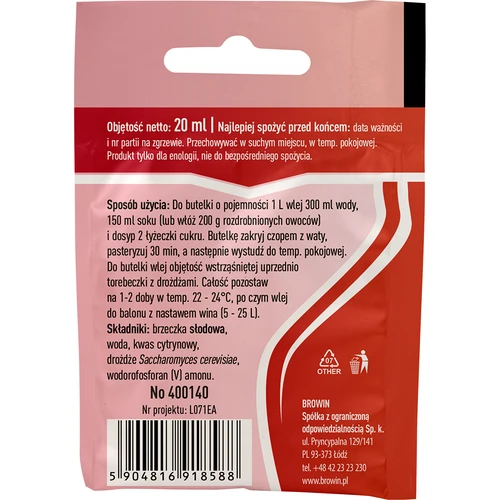 Vyno mielės Malaga, 20 ml - 2