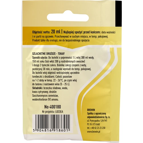 Vyno mielės Tokay, 20 ml - 2