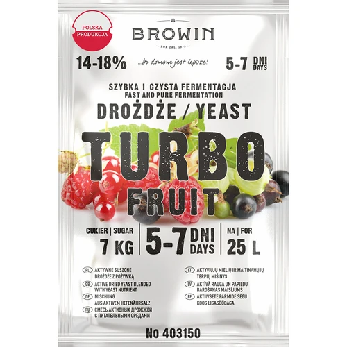 Vyno mielės Turbo Fruit 5-7 dienų