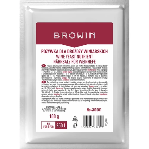 Vyno mielių maistinė medžiaga, 100 g