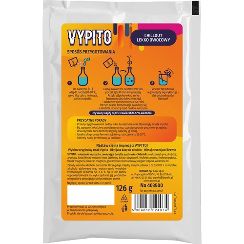 VYPITO 12%, pakelis 18 kokteilių - Chillout lengvai vaisinis, 126 g - 2