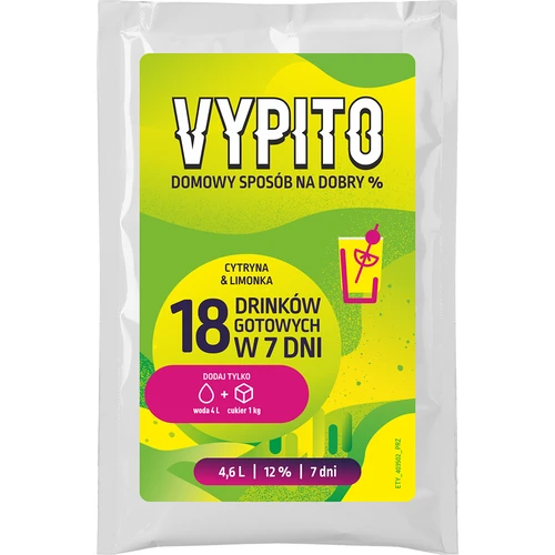 VYPITO 12%, pakelis 18 kokteilių - Citrina & laimas, 126 g
