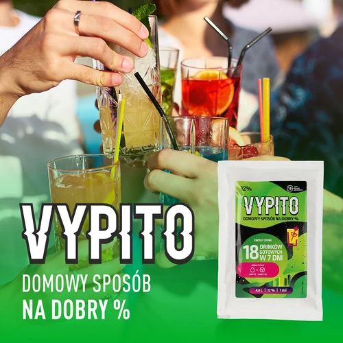 VYPITO 12%, paketėlis 18 kokteilių - Energetinis gėrimas, 126 g - 6