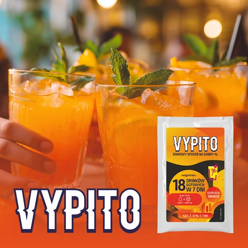 VYPITO 12 %, paketėlis 18 kokteilių - Mandarinas, 126 g - 6