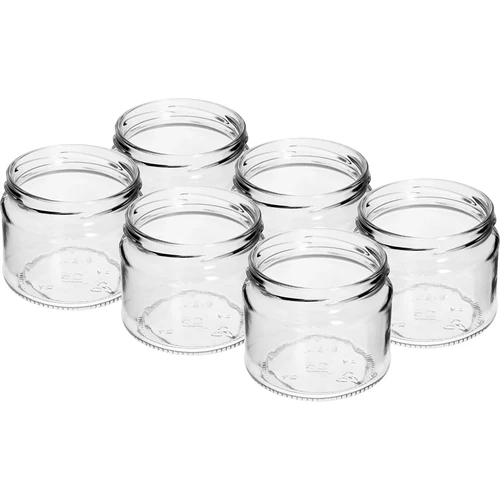 Žemas 330 ml stiklainis - su auksiniu užsukamu dangteliu fi 82/6, 6 vnt. - 4