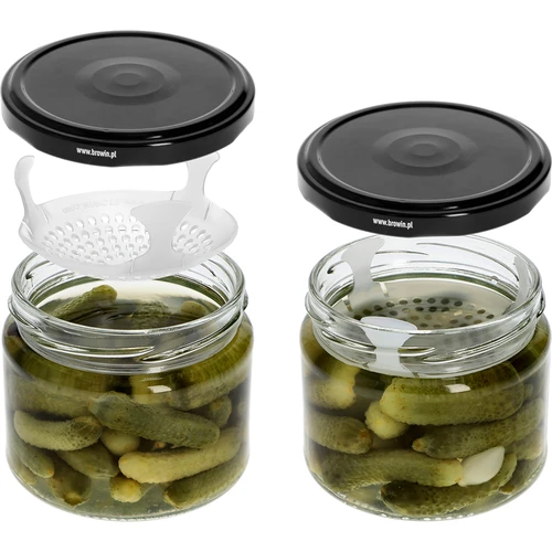 Žemas 330 ml stiklainis - su juodu Twist-off dangteliu fi 82/6, 6 vnt. - 6
