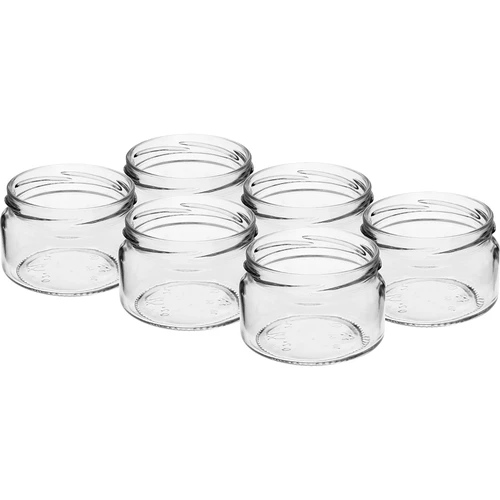 Žemas stiklainis 200 ml - su juodu dangteliu fi 82/6, 6 vnt. - 4